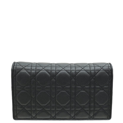 Christian Dior Black Lady Dior Pouch With Chain