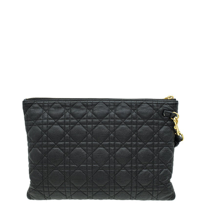 Christian Dior Black Cannage Caro Daily Large Pouch