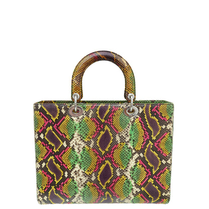 Christian Dior Multicolor Python Lady Dior Ltd Ed Defile Ete 2014 Large Bag