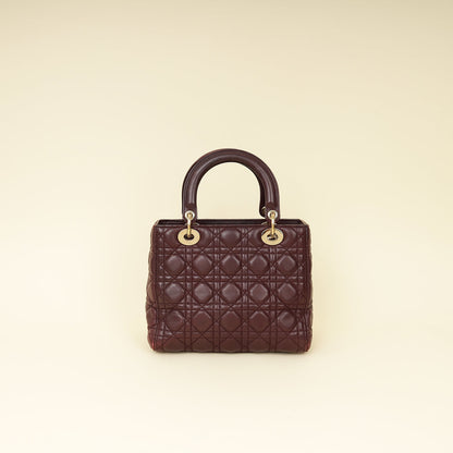 Dior Lady Dior Burgundy Handbag Style 3