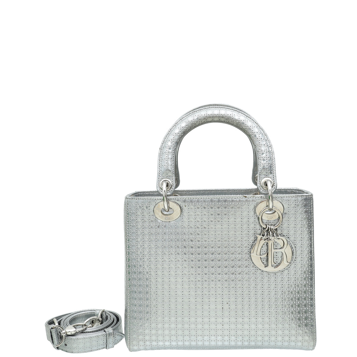 Dior Lady Dior Cannage Silver Handbag Cannage