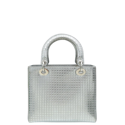 Dior Lady Dior Cannage Silver Handbag Cannage
