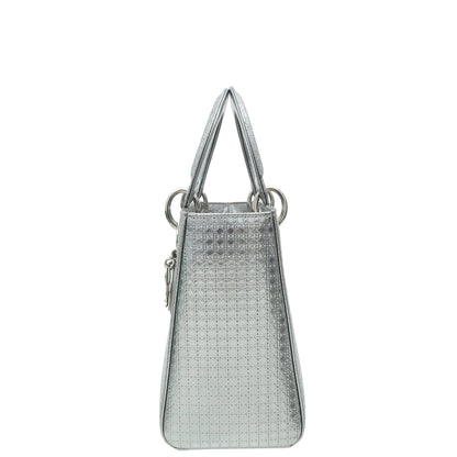 Dior Lady Dior Cannage Silver Handbag Cannage