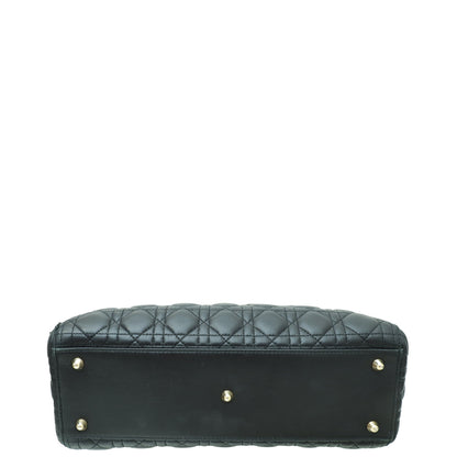Christian Dior Black Flap Lady Dior Large Bag