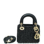 Christian Dior Black Lady Dior Micro Mirrors Beads And Strass Bag