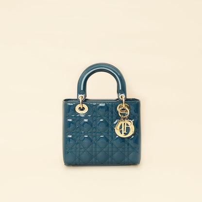 Christian Dior Petrol Blue Lady Dior Small Bag