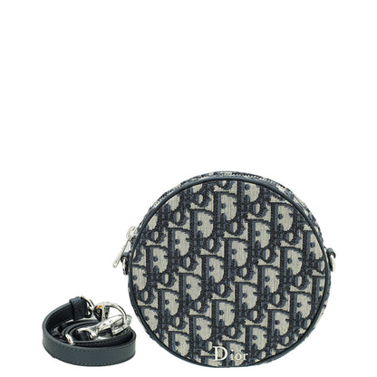 Christian Dior Navy Blue Oblique Baby Ball Crossbody Bag