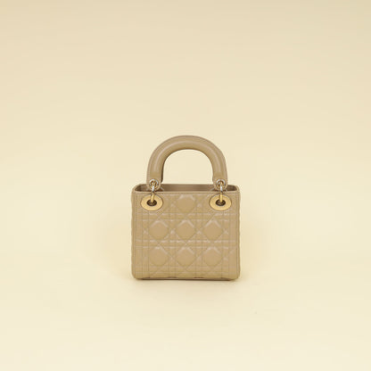 Christian Dior Dark Beige Mini Chain Lady Dior Bag
