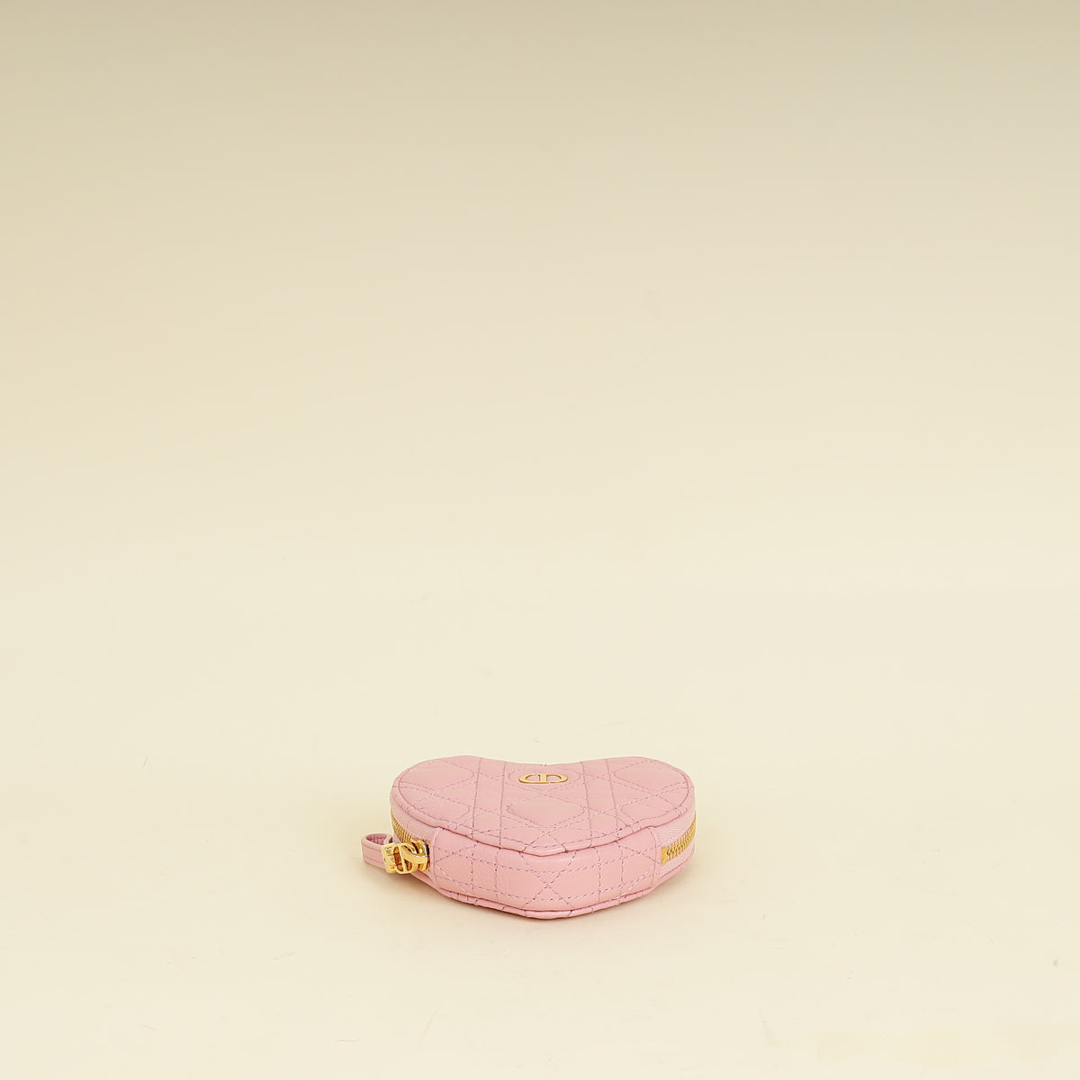 Christian Dior Pale Pink Dioramour Dior Caro Heart Pouch With Chain