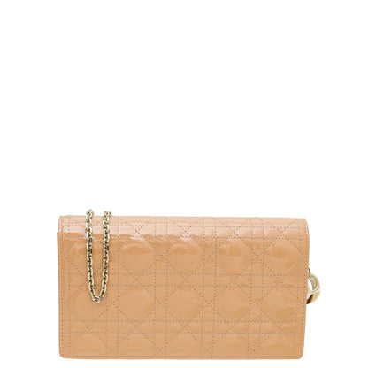 Christian Dior Rose Des Vents Lady Dior Chain Pouch
