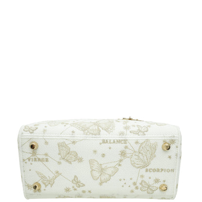 Christian Dior Bicolor Lady D-Lite Medium Butterfly Zodiac Embroidery Bag