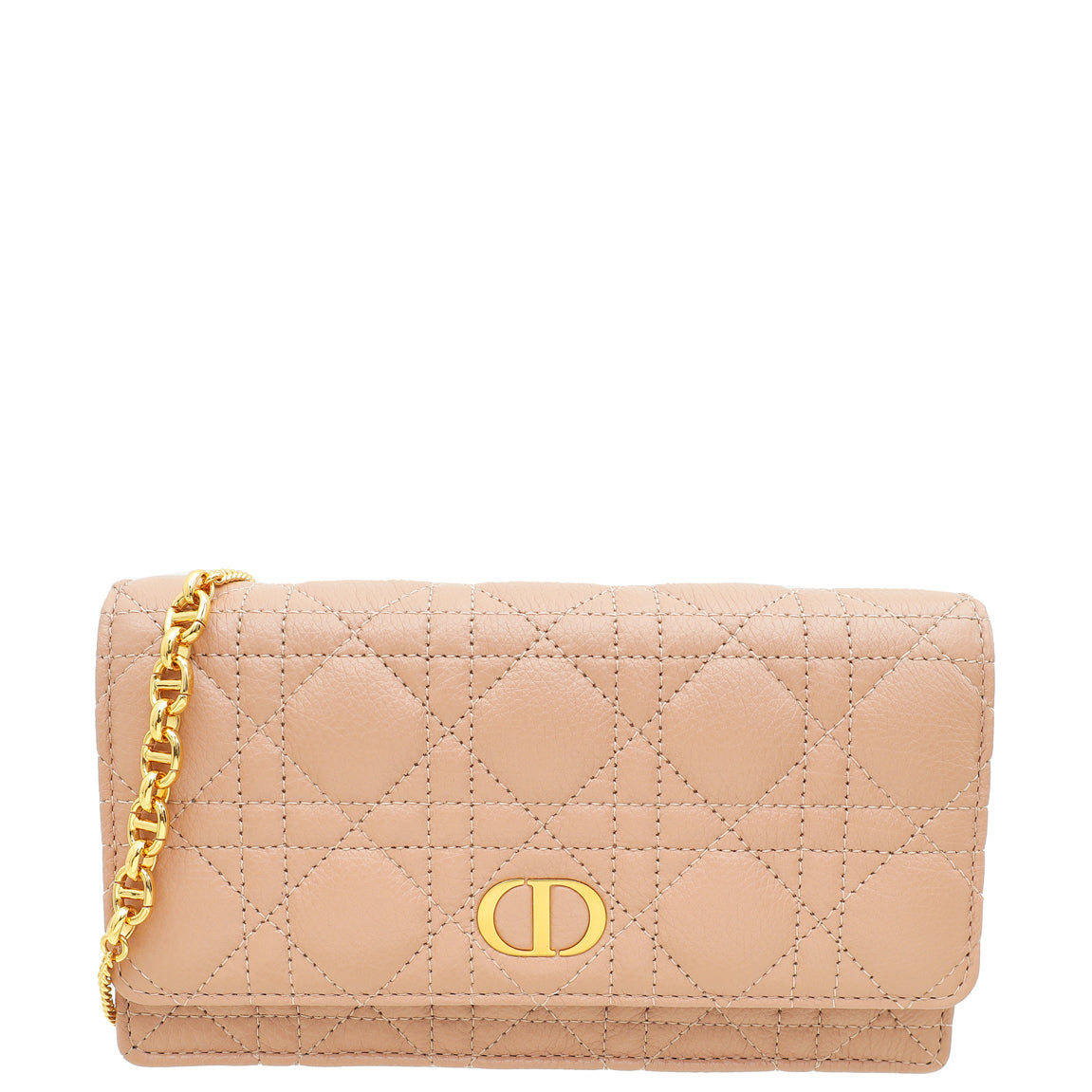 Christian Dior Rose De Vents Caro Pouch With Chain