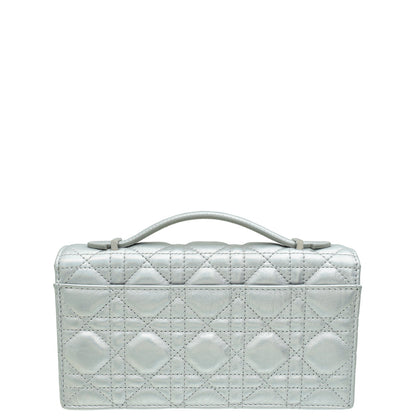 Christian Dior Iridescent Metallic Silver My Dior Cannage Mini Bag