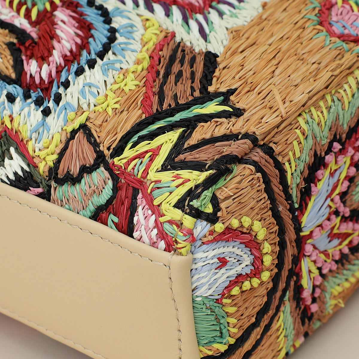 Christian Dior Multicolor Lady D-Joy Medium Raffai Albero Della Vita Embroidery Bag