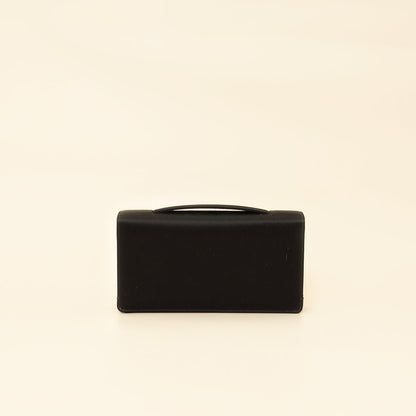 Christian Dior Black D-Bee Satin Evening Clutch Bag