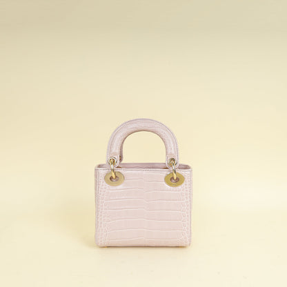Christian Dior Lilac Lady Dior Mini Alligator Mississippiensis Crystal Bag