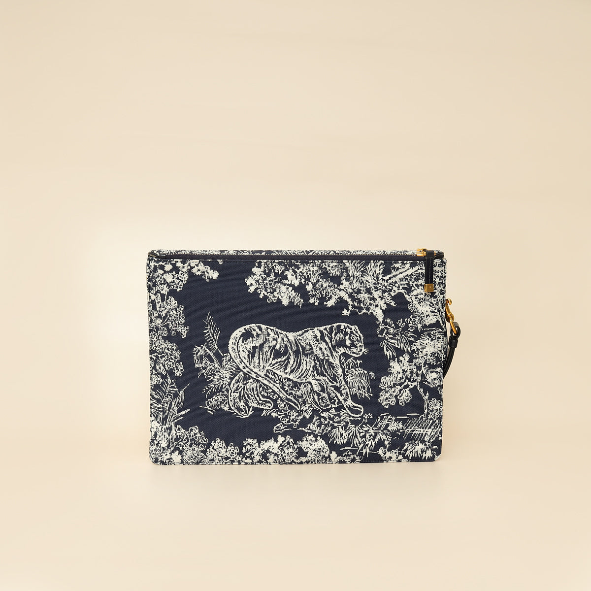 Christian Dior Bicolor Toile De Jouy Reverse Saddle Pouch