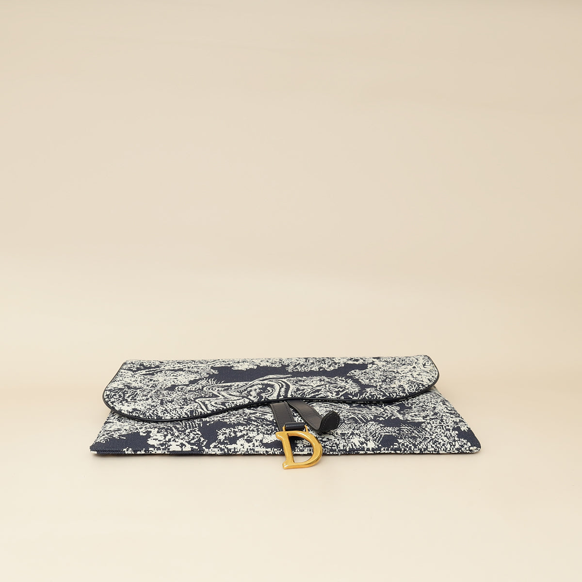 Christian Dior Bicolor Toile De Jouy Reverse Saddle Pouch