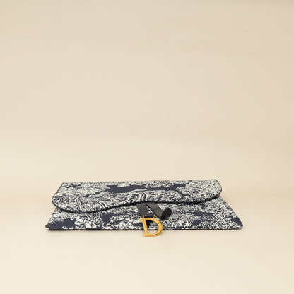 Christian Dior Bicolor Toile De Jouy Reverse Saddle Pouch