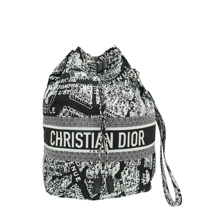 Christian Dior Bicolor Plan De Paris Motif Diortravel Pouch