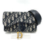 Dior Waist bag S5619CTZQ_M928 Leather / canvas Navy Oblique Trotter Saddle belt pouch mens