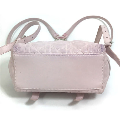 Christian Dior Backpack leather pink Cannage Stardust Small Backpack Women