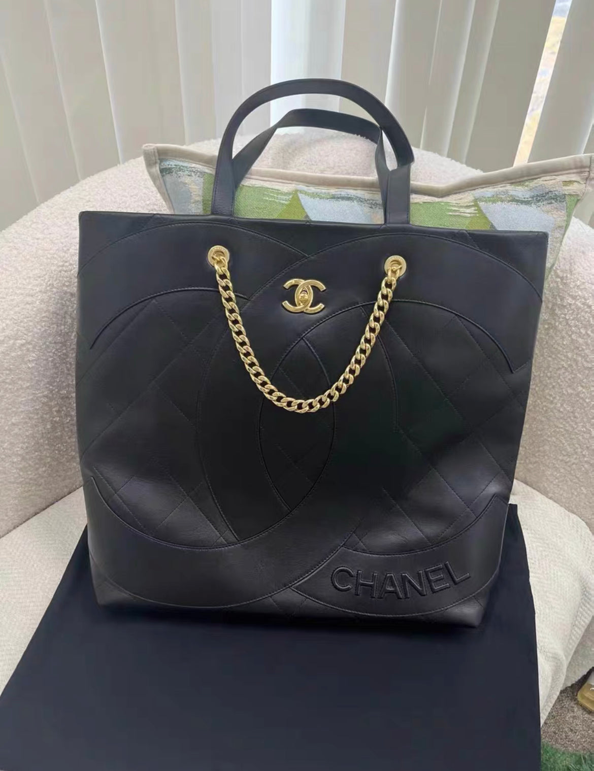 Chanel Lambskin Black Tote Bag