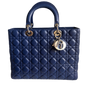 Lady Dior Large Bag Navy Lambskin Cannage Leather