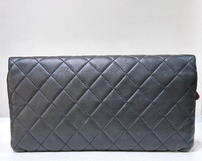 Chanel Beauty CC Lambskin Clutch Quilted Black