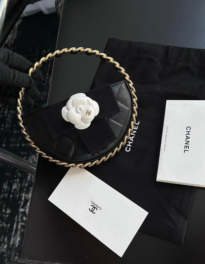 Chanel 23K Camellia Hula Hoop Bag Black