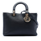 Black Dior Medium Pebbled Calfskin Diorissimo Satchel