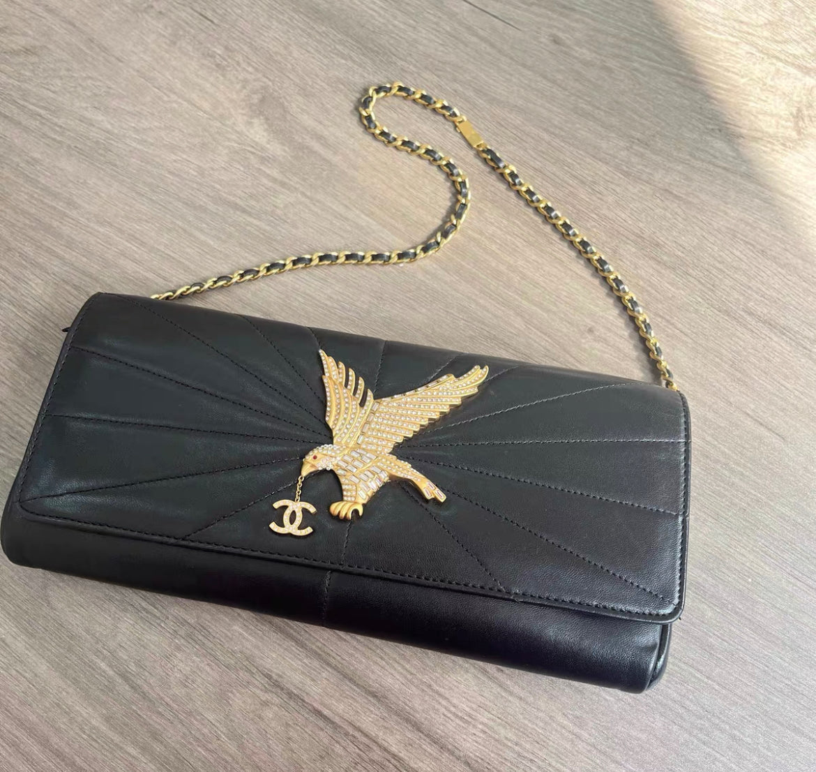 Chanel Cc Eagle Embellished Clutch