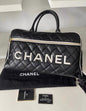 Chanel Logo Letters Quilted Duffel Bag Travel Tote