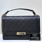 Chanel Black Leather Large Label Click Flap Bag