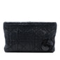 Black Dior Calfskin Cannage Rose Clutch