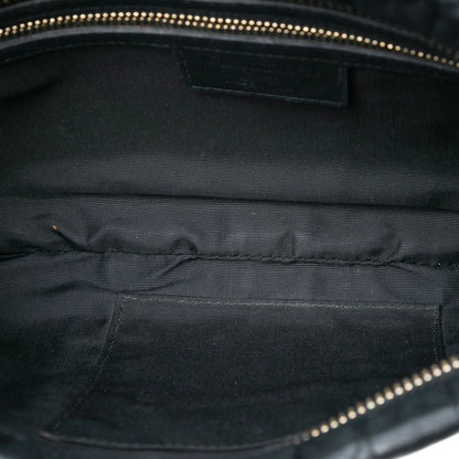 Black Dior Calfskin Cannage Rose Clutch