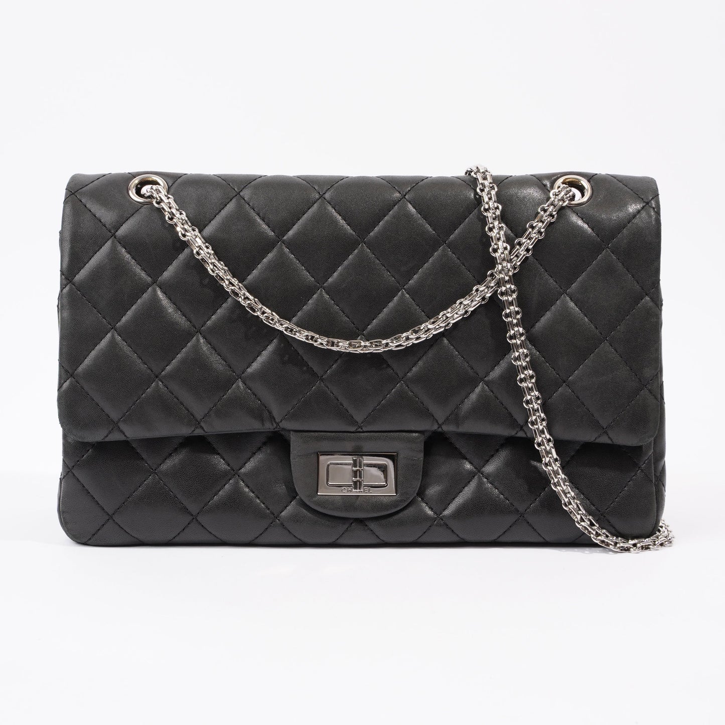 Chanel 2 55 Reissue Flap Black Calfskin Leather