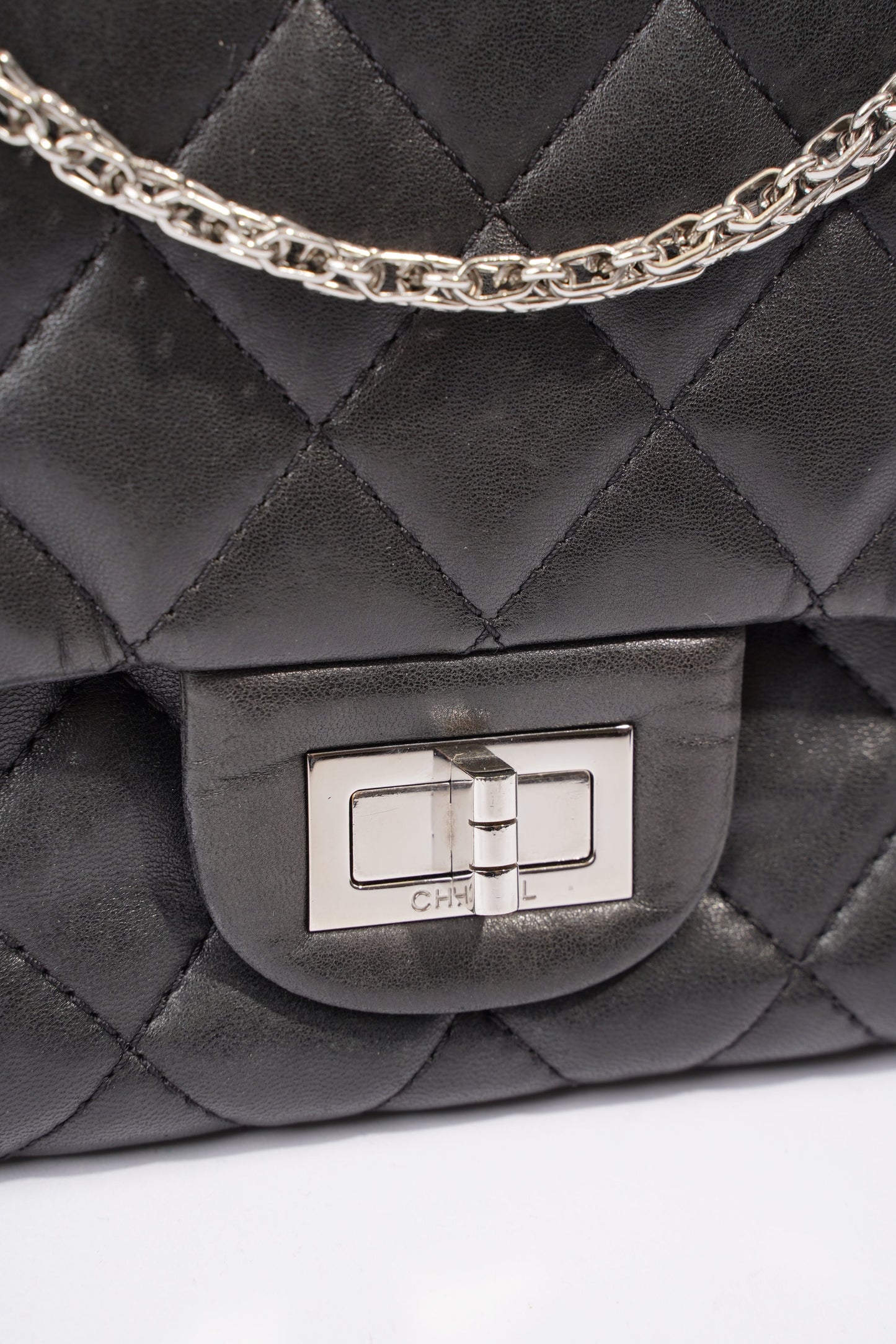 Chanel 2 55 Reissue Flap Black Calfskin Leather
