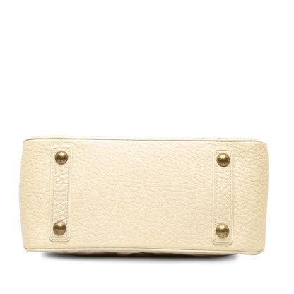Beige Louis Vuitton Monogram Mini Lin Trapeze PM HandBag