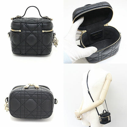 Dior Shoulder Bag S09350NMJ lambskin black LADY DIOR Micro Vanity