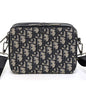 Dior Shoulder Bag 2OBBC119 Jacquard Navy Oblique With Strap Zip Pouch