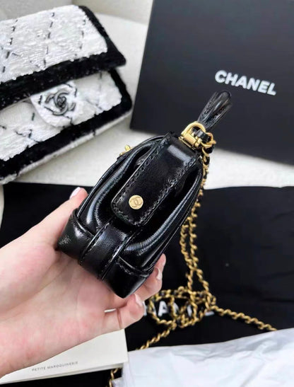 Chanel 24A Black Shiny Lambskin Cocodoc Mini Bag