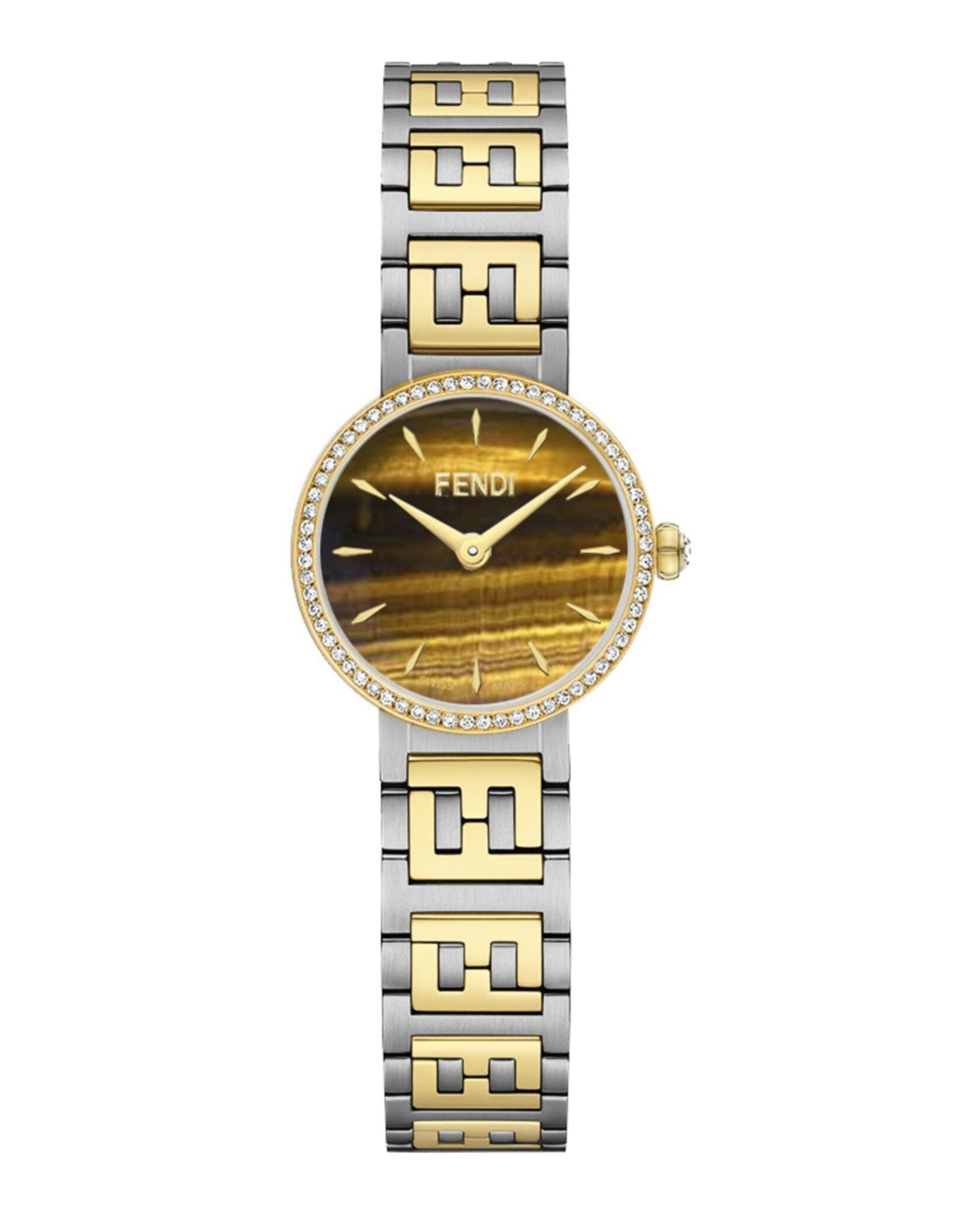 Fendi Womens Two Tone 19mm Bracelet Fashion Watch