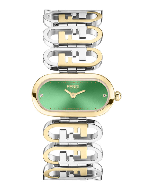 Fendi Womens Two Tone 14.8mm Bracelet Fashion Watch