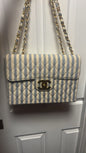 Chanel Linen Maxi Classic Double Flap 1990
