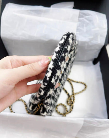 Chanel Kelly Tweed Black Shoulder Bag