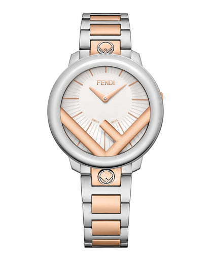 Fendi Womens Run Away Two Tone 36mm Bracelet Fashion Watch