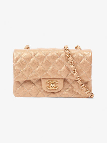 Chanel Rectangular Flap Gold Caviar Leather Mini