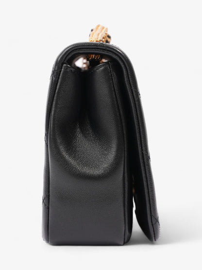 Chanel On And On Full Flap Black Lambskin Leather Small