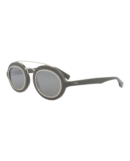Fendi Womens Aviator Grey Grey Silver Fashion Designer Eyewear